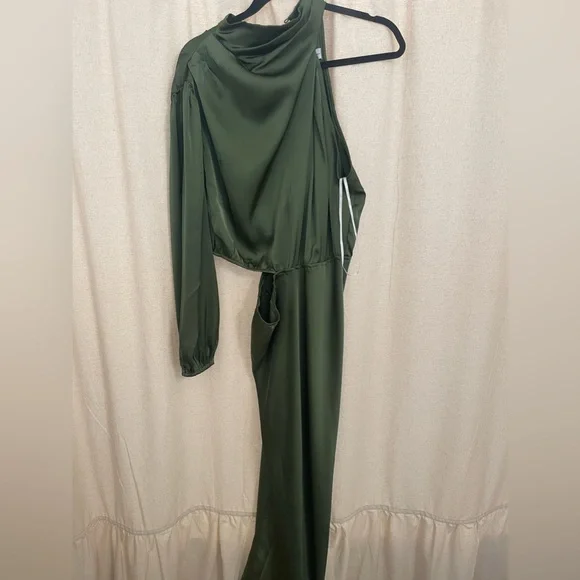 amelie one shoulder maxi dress Amelie One-Shoulder Accordion Pleat Maxi Dress Teal